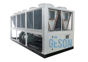 GESON air-cooled screw chiller for outdoor industrial process cooling