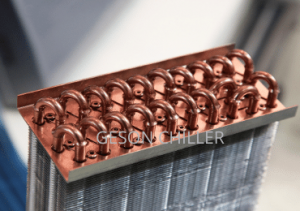 High efficiency copper pipe and aluminum fins heat exchanger.