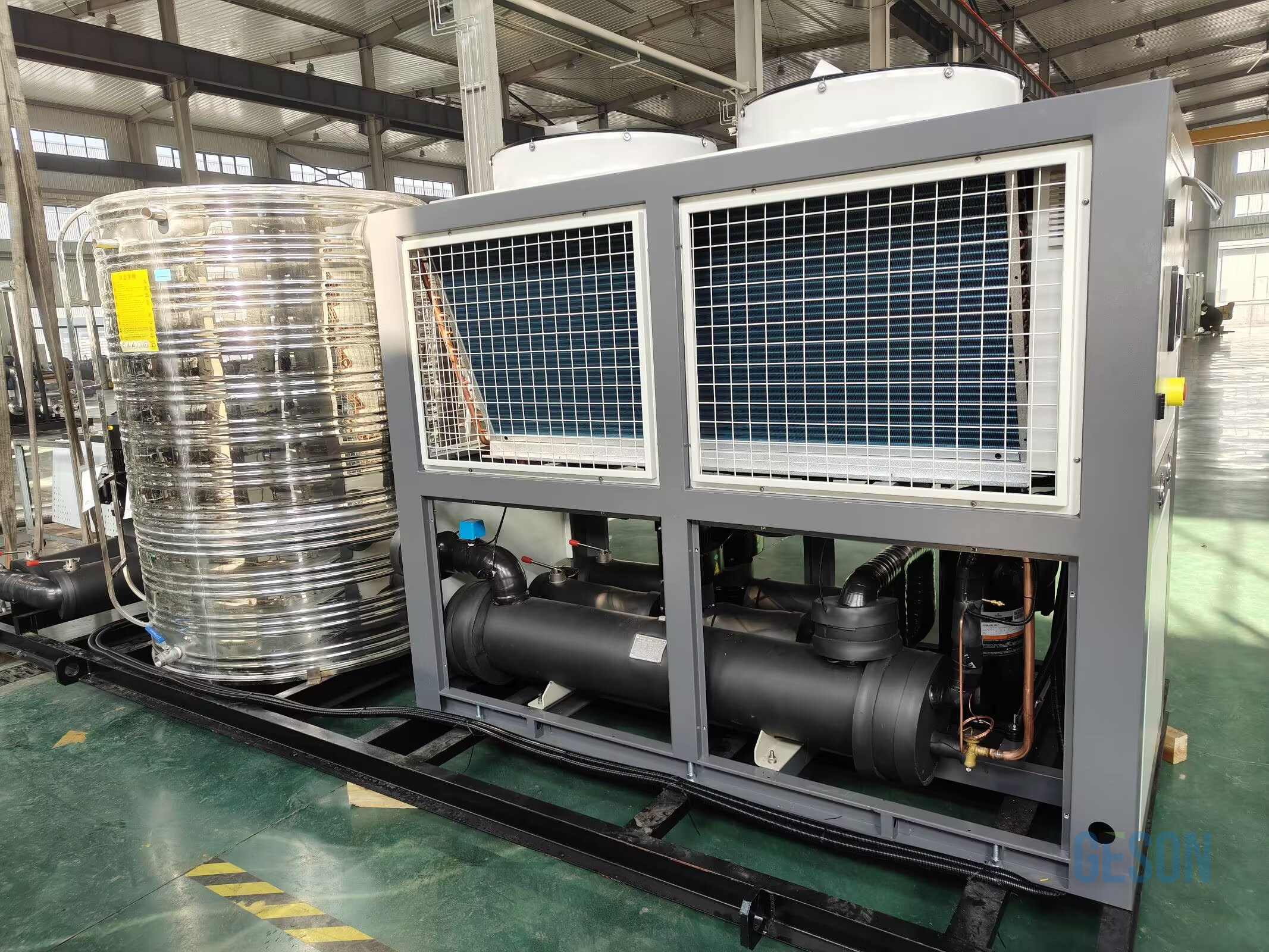 Air cooled chiller skid package unit factory photo